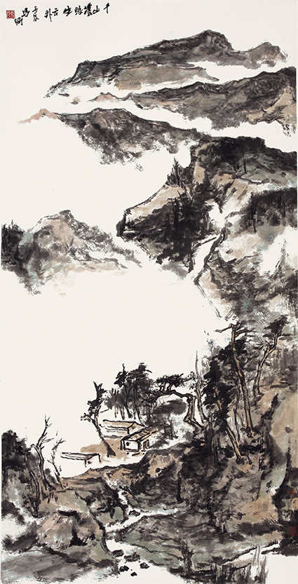 18千山浓绿生云外（68cm×136cm）（2012年）.jpg